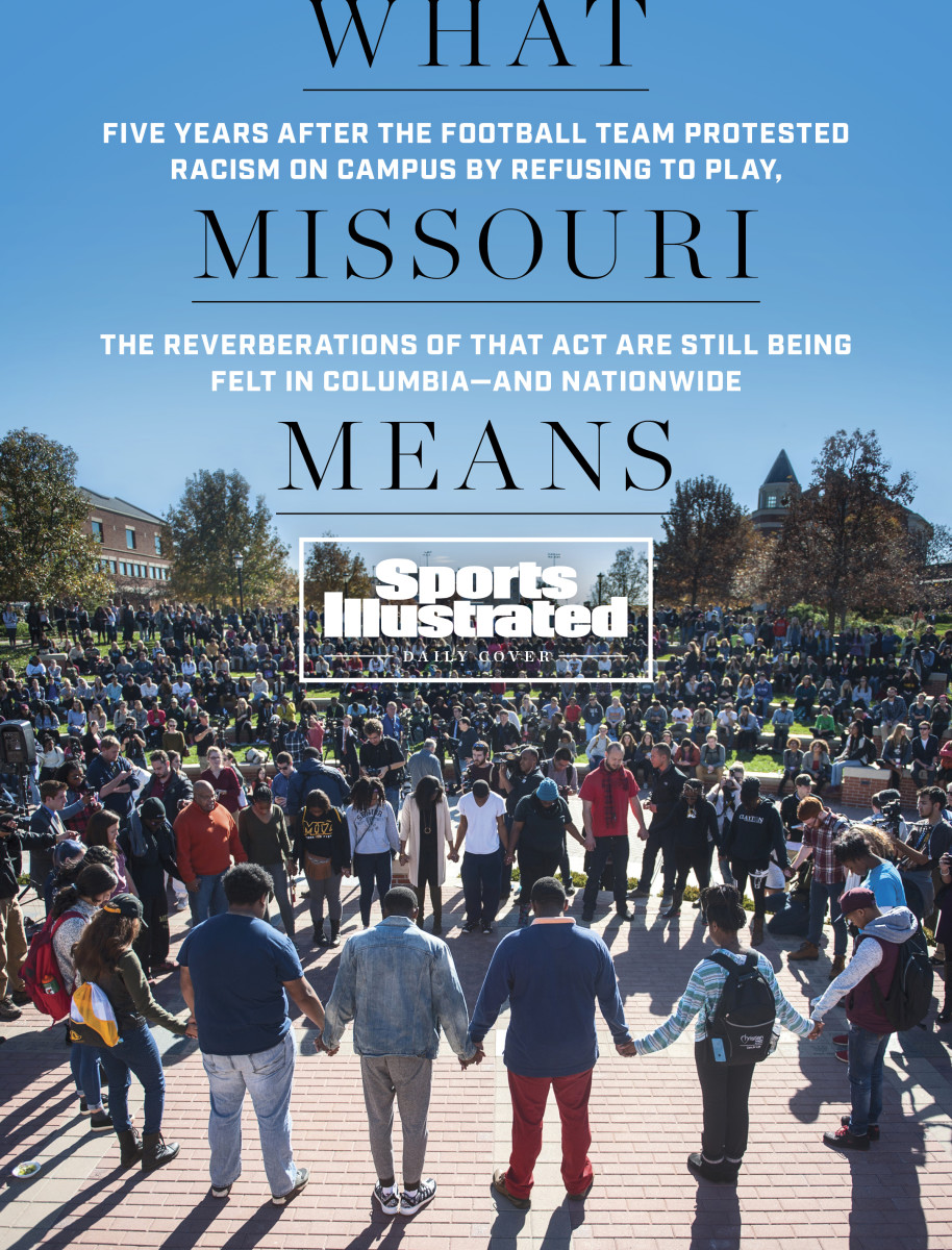 As football players refused to take the field, protesters filled Missouri’s quad in 2015.